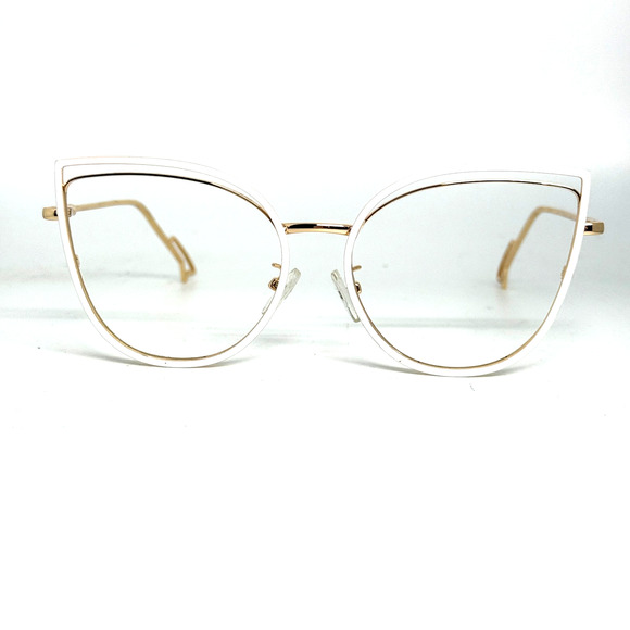 FIRMOO Gold Black Cat Eye Full Rim Eyeglasses Frames H18746 - Picture 1 of 5